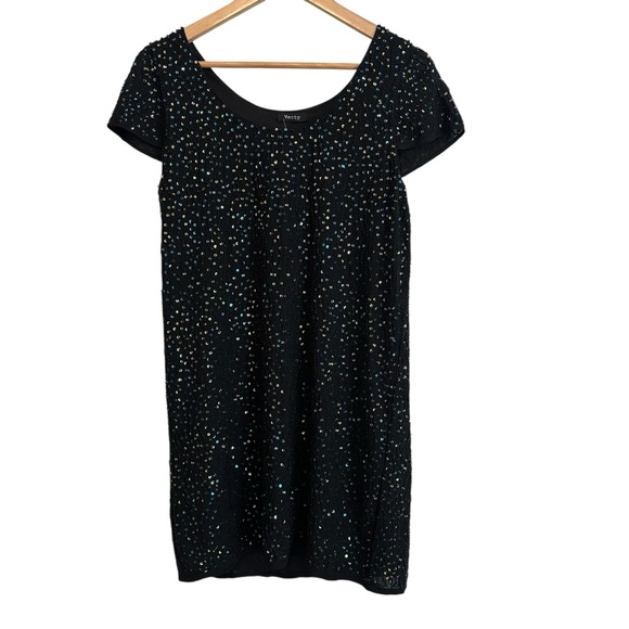 NEW Women's Small Black Beaded Sequin Cocktail Party Sheath New Years Dress - Picture 1 of 9
